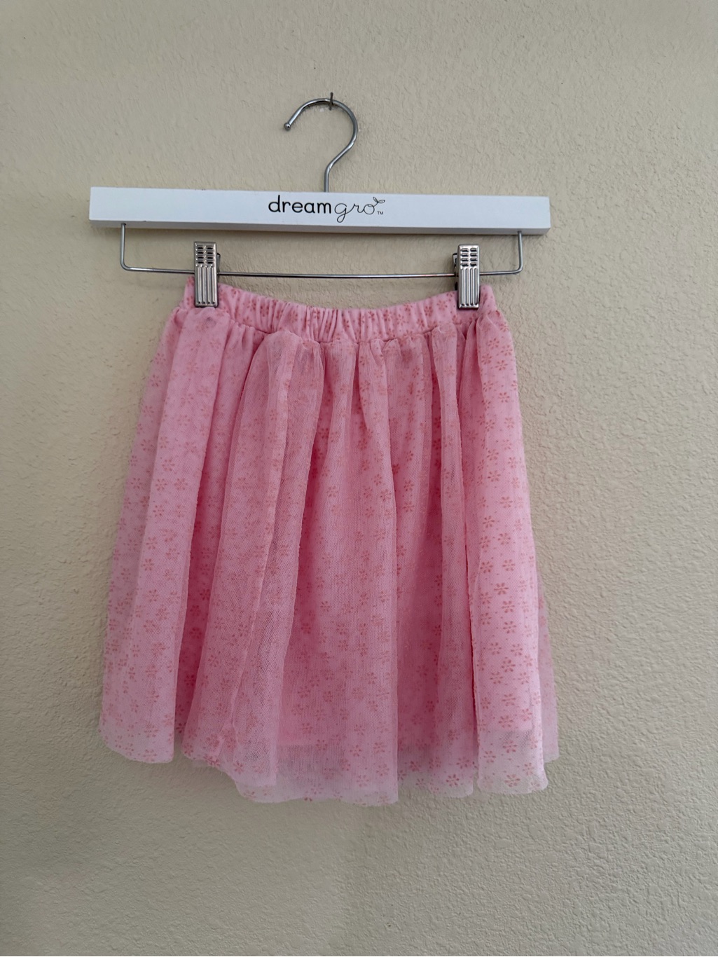 Dream Gro Girls' Pink Tulle Skirt With Sparkle Overlay